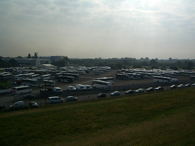 Poyle – with parking for 450 vehicles and facilities for 1300 drivers.  This was directly under the flight path for Heathrow Airport with a plane taking off every 60 seconds.